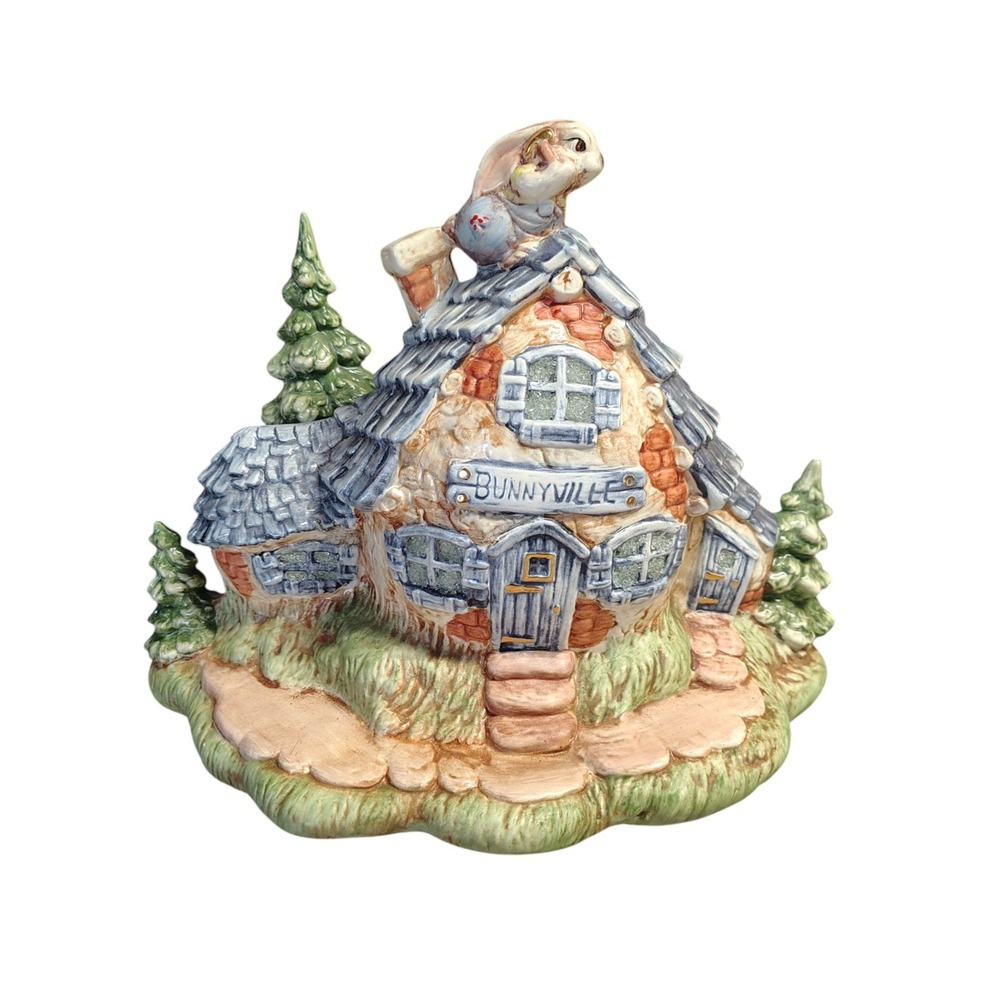 Bunnyville vintage ceramic dated Easter ceramic light up